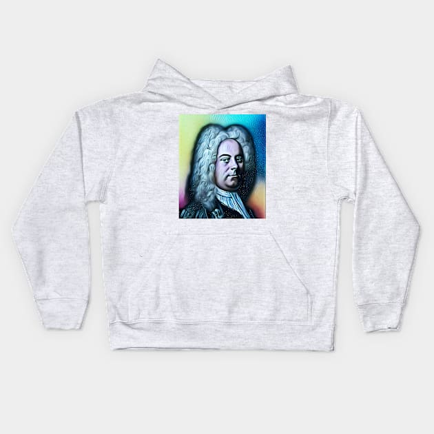 George Frideric Handel Portrait | George Frideric Handel Artwork 5 Kids Hoodie by JustLit